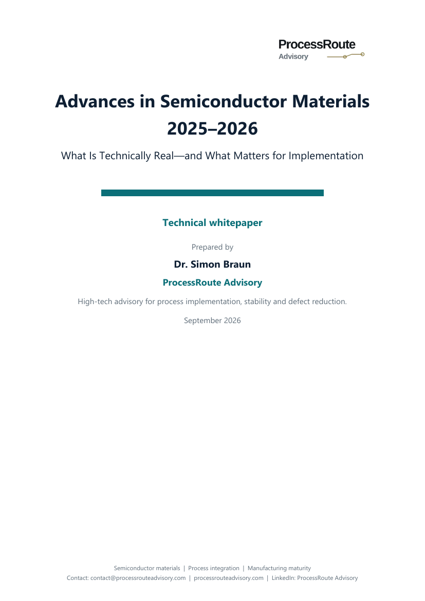 Cover of Advances in Semiconductor Materials 2025–2026